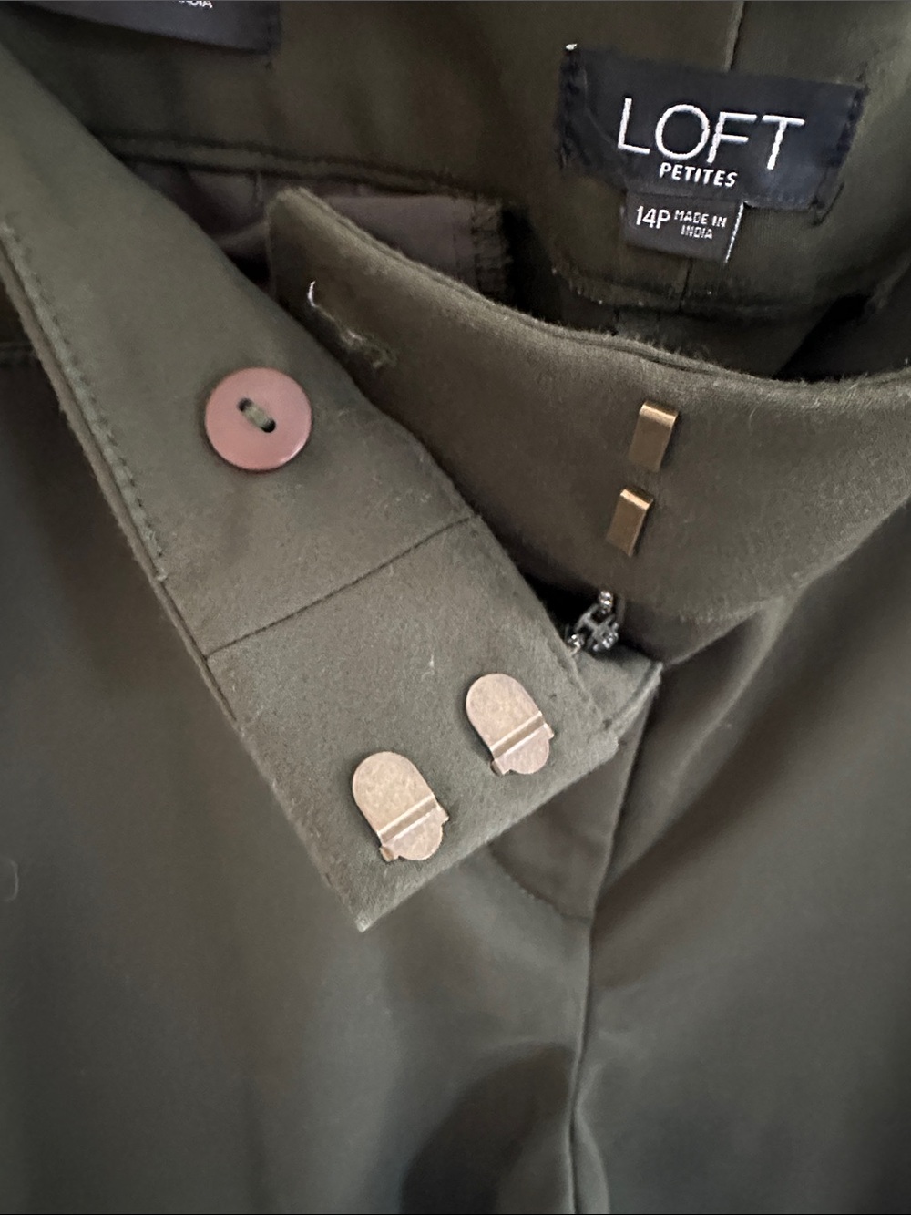 LOFT Dark Olive Skinny Pants - Picture 4 of 7